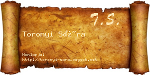 Toronyi Sára névjegykártya