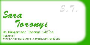 sara toronyi business card